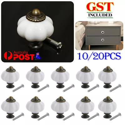 10/20pcs Vintage Pumpkin Ceramic Door Knobs Cabinet Drawer Cupboard Kitchen Pull • $12.94