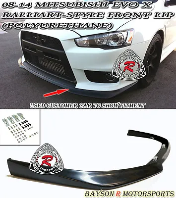 Fits 08-15 Mitsubishi EVO X 10 [EVO BUMPER ONLY] Ral-Style Front Lip (Urethane) • $119.99