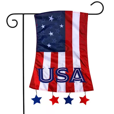 Patriotic Applique Garden Flag USA Stars & Stripes 12.5  X 18  • $11.99