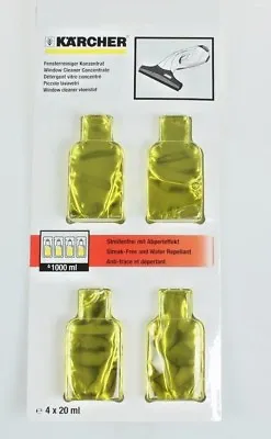 Genuine Karcher Window Vac WV Cleaner Concentrate 4 X 20ml Sachets Capsules • £6.69