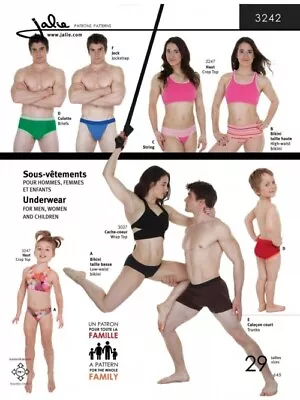 Jalie Sewing Pattern 3242 Unisex Underwear Kids Men Teenagers Women 27 Sizes • £20.98