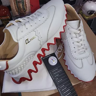 Christian Louboutin Loubishark Mens White Sneakers Size US 8  EU 41 • $378.88