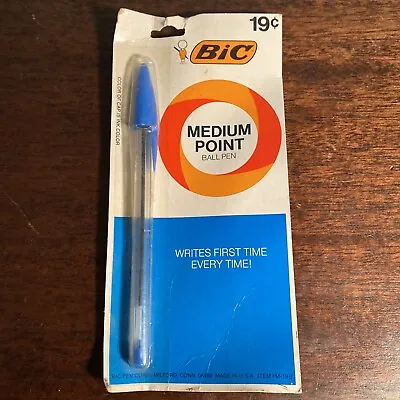 Vintage Bic Medium Point Ball Pen BLUE NOS 19 Cents • $13.99