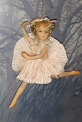 Ballerina Doll Porcelain  Kingstate Vintage Poseable 5  Tall W/Box Peach Dress • $12.99