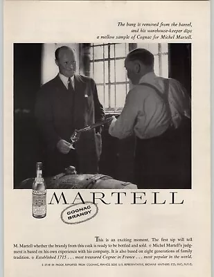 1959 Martell Brandy Cognac Vintage Print Ad Michel Martell Sample From Barrel  • $9.99