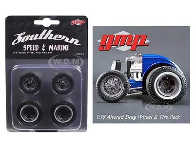 $14.99 • Buy Wheels & Tires Altered Drag Set Of 4 Magnesium Finish 1/18 By Gmp 18864