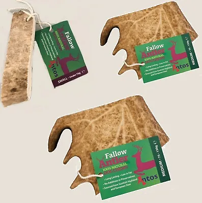 £9.39 • Buy Antos Fallow Antler - Durable Dog Deer Stag Bar Marrow Tough Treat 100% Natural