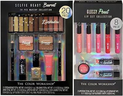 Color Workshop Beauty Makeup Collection 20pc & Glossy Pout Lip Set 8pc Sets • $19.99