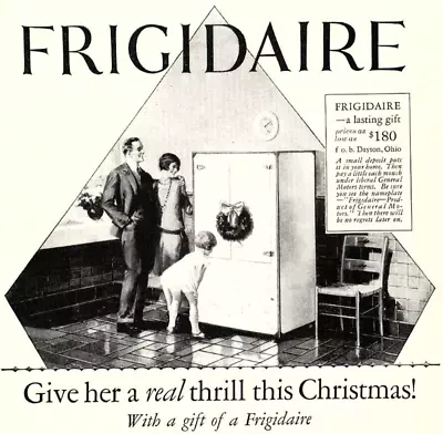 C1920 FRIGIDAIRE REFRIGERATOR CHRISTMAS GIFT THRILL VINTAGE ADVERTISEMENT Z974 • $18.04