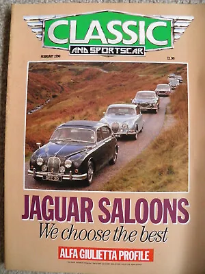 £1 • Buy Classic And Sportscar Magazine Feb 1990 - Jaguar, Alfa Giulietta,DB2/4,Corvair