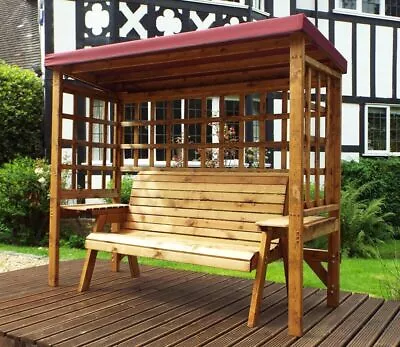 3 Seater Person Garden Seat Bench Arbour Gazebo Pergola Wooden Canopy Assembled • £599.99