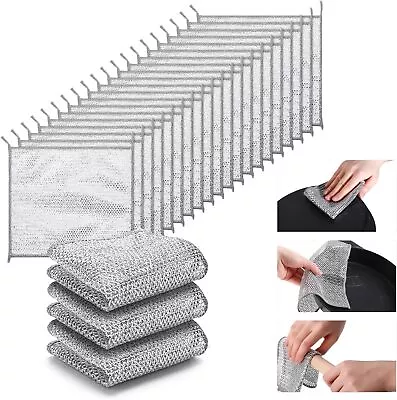 Multipurpose Wire Miracle Cleaning Cloths Double Layer Wet Dry Dishwashing Rags • $8.99