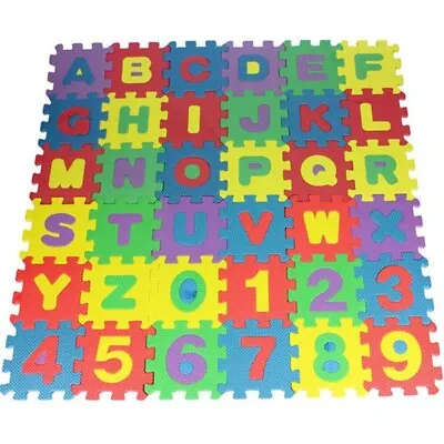 Alphabet & Numbers Foam Play Mat Set Kids Indoor Outdoor Soft Garden 36 Pieces • £4.95