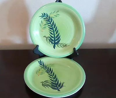 Mulberry Home Collection Green Swirl Fern Dinner Plates X2 • $27.18