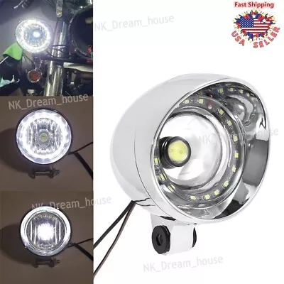 Chrome Motorcycle LED Headlight Spot Lamp For Honda VTX 1800 TYPE C R S N RETRO • $21.89