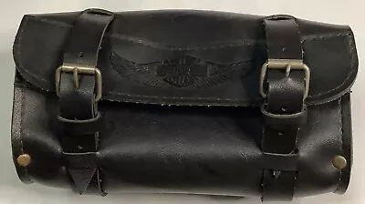 Harley Davidson Vintage Leather Motorcycle Belt Bag Logo Black  Biker B • $24.95