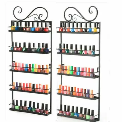 5 Tiers Nail Polish Rack Wall Mounted Metal Display Organizer Holder Left/ Right • $21.99