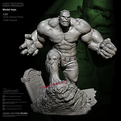 Angry Hulk 1/24 Unpainted Resin Model Kit Unassembled Garage Kit Figure 76mmH GK • $48.73