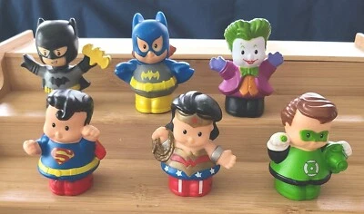 $10.40 • Buy Lot Of 6 Fisher Price Little People DC Comic Super Hero Figures 