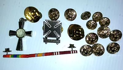 Vintage US Military Buttons And Pins Lot Of 15 • $9.99