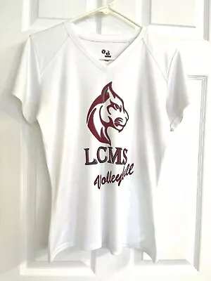 Badger Sport Women Short Sleeve V-Neck T-Shirt  LCMS VOLLEYBALL SIZE S • $5.99