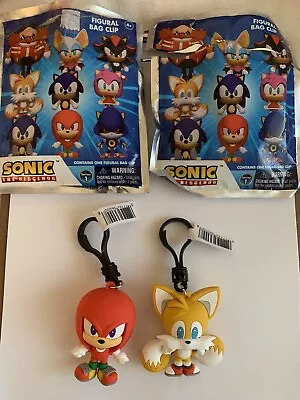 2 Sonic The Hedgehog Figural Bag Clip - Knuckles & Tails - Monogram Toys 3+ • $19.99