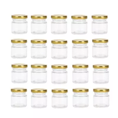 20x 35ml Small Glass Jar Spice Herb Jam With Screw Top Airtight Mini Bottles Jar • £26.99