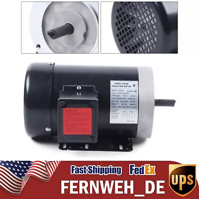 2 HP 3 Phase Electric Motor 3450RPM 56C Frame 3/4  Shaft Industrial Motor • $188.10