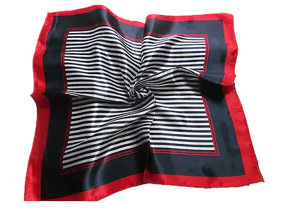 NAUTICAL AIR HOSTESS SILK SATIN FEEL LADIES SMALL NECK 50cm SQUARE SCARF UKSELL • £3.95