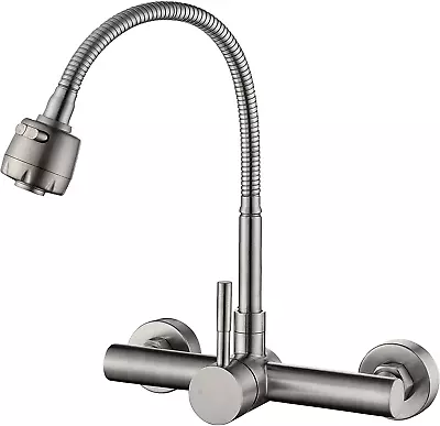 Wall Mount Kitchen Faucet One Handle 8  Inch Center Commercial Sink Faucet Wi... • $63.99