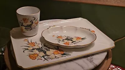 Chamart Limoges LEC France Porcelain Dresser Vanity Set Tray Dish Cup • $45