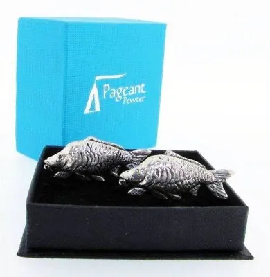 Mirror Carp Fish Cufflinks Real Pewter Cufflinks In Presentation Gift Box New • £12.99