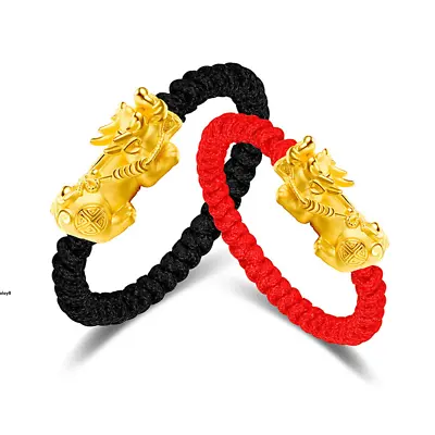 Pure 999 24K Yellow Gold Ring Men Women 3D Dragon Son Pixiu Ring All Size • $64.87