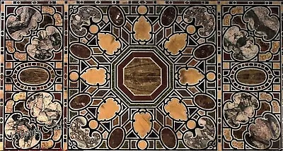 Pietra Dura Art Office Table Top Rectangle Marble Dinette Table For Meeting Room • £2904.51