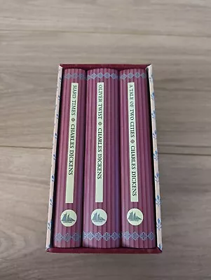 Charles Dickens Box Set Collector's Library 3 Hardback Books Gilded Edges  • £39.95