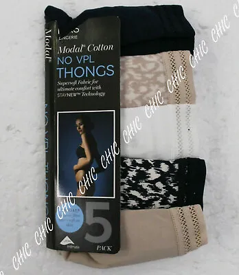 Ex M & S Ladies 5 Pack Cotton Modal Lycra Thongs Briefs Knickers Underwear • £8.95