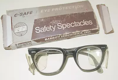 Vintage American Safety Babbitt Industrial Side Protective Eyewear Specs USA • $28