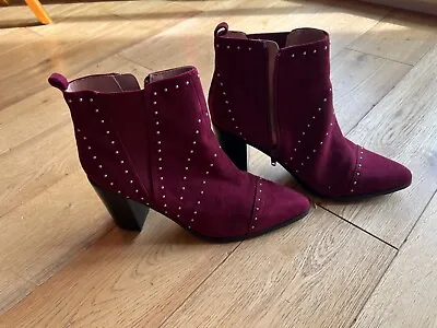 £8 • Buy Suede Kensie Ankle Boots - Burgundy Size 7 UK