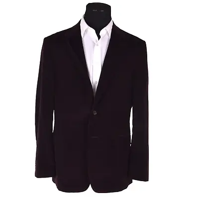 Carolina Herrera Mens Blazer Sportcoat Jacket 44 Burgundy Red Corduroy Spain • $79.99