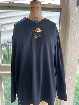 Nike Dri-Fit University Of Missouri Tigers Long Sleeve V-Neck T-Shirt Size XL • $8.32