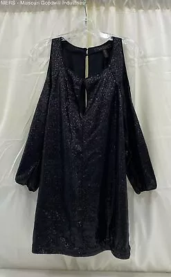 BCBG Maxazria Women Black Ecuador Sequin Cold Shoulder Mini Dress - Size S • $14.99