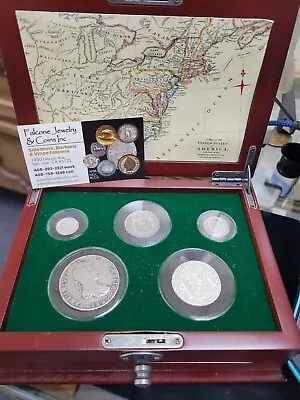 Mexico Colonial Set Of 5 Coins 1820 Silver 8 Reales Ferdinand VII W Wooden Case • $575