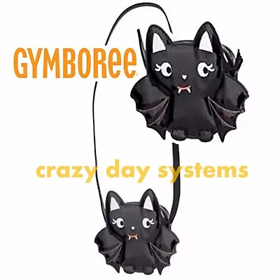 Gymboree Shiny Black Patent Leather Bat Purse Long Strap Catastic Girls NEW • $9.99