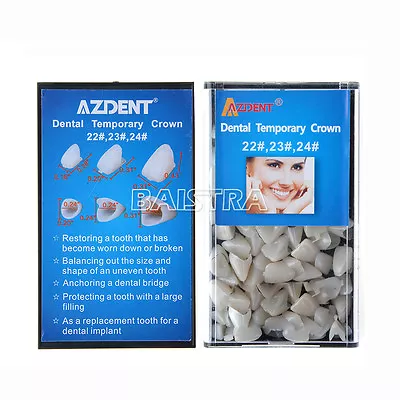AZDENT Dental Temporary Crown Veneer 22# 23# 24# Anterior Resin Teeth Tooth Cap • $7.35