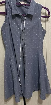 Yumi Denim Dress (nautical Pattern) (size 12) • £8