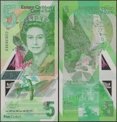 EAST CARIBBEAN 5 DOLLARS 2019 NEW B240 POLYMER UNC @Ebanknoteshop • £4.39