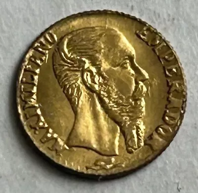 Mexico Gold 1 Peso 1865 Empire Of Maximillian • $34