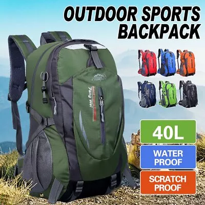 40L Large Waterproof Hiking Camping Bag Travel Backpack Outdoor Luggage Rucksack • $21.90