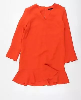 Tara Jarmon Womens Orange Polyester A-Line Size 10 V-Neck Button • £5