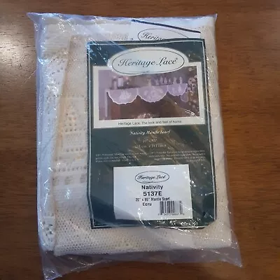 Vintage Heritage Lace Nativity Mantle Scarf 20x95 Made In USA New In Package • $24